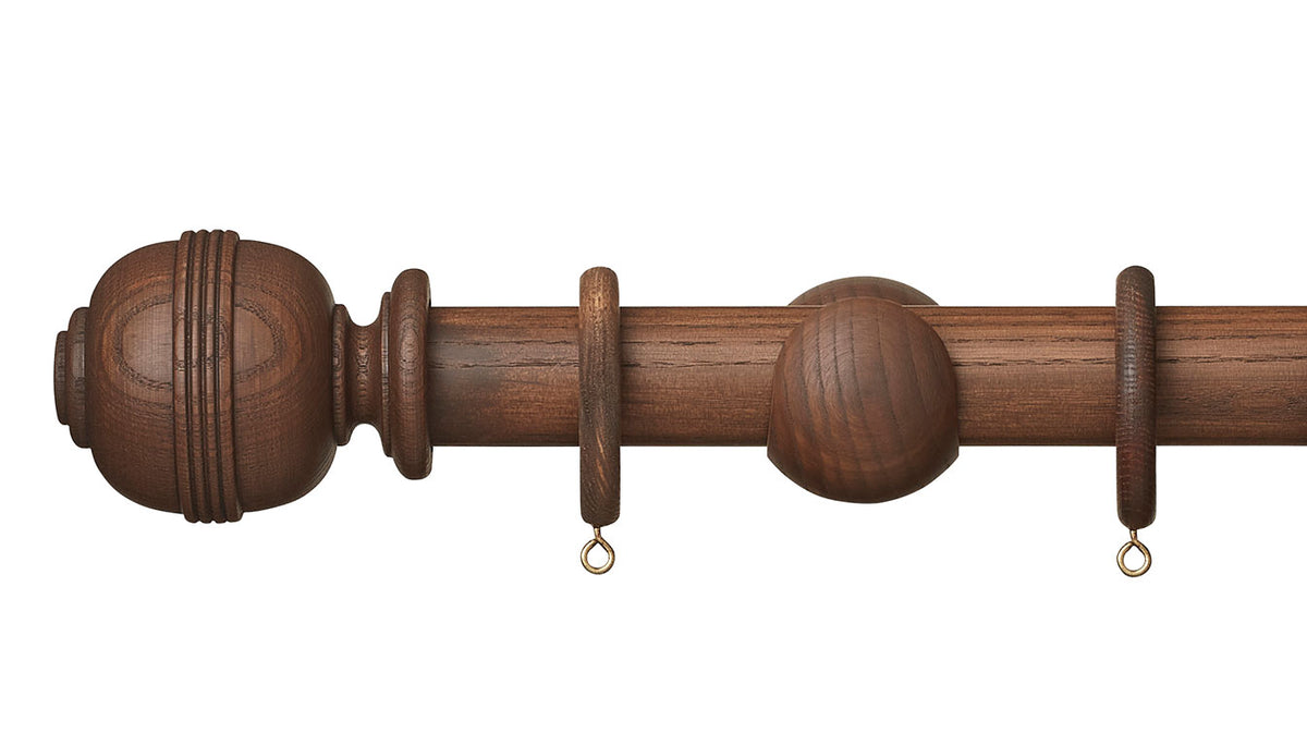 Hallis Hudson Eden Ridged Ball 35mm Wooden Curtain Pole