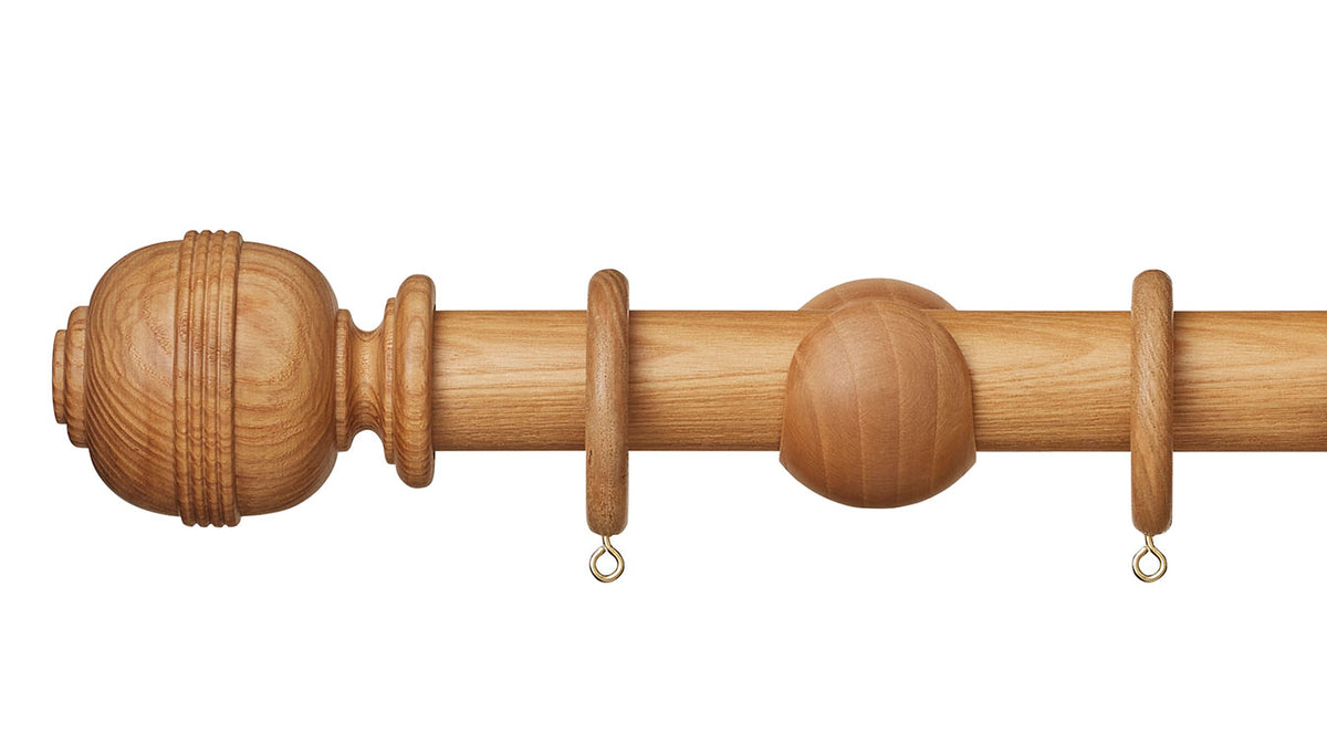 Hallis Hudson Eden Ridged Ball 35mm Wooden Curtain Pole