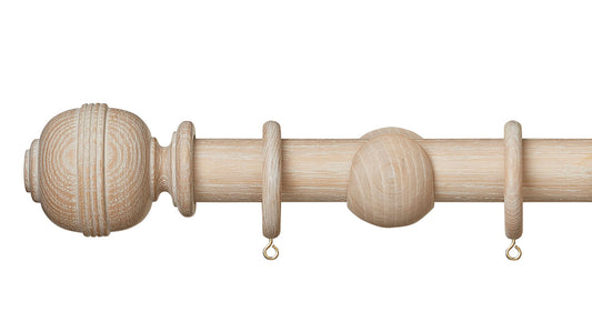Hallis Hudson Eden Ridged Ball 35mm Wooden Curtain Pole