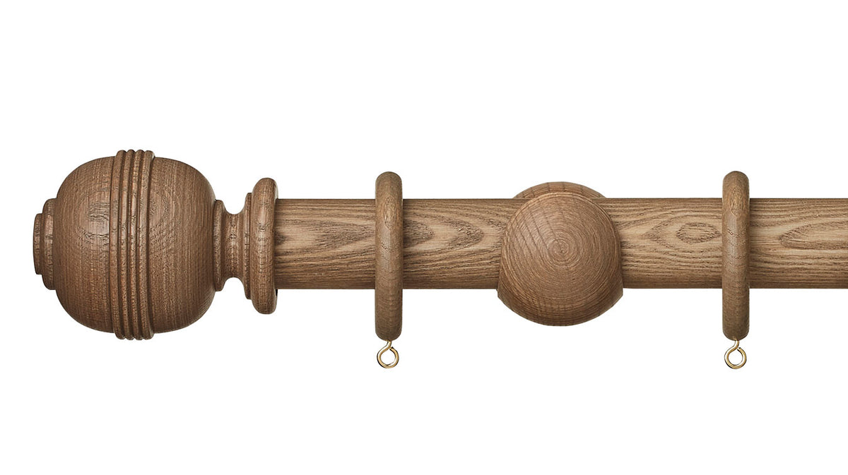 Hallis Hudson Eden Ridged Ball 35mm Wooden Curtain Pole
