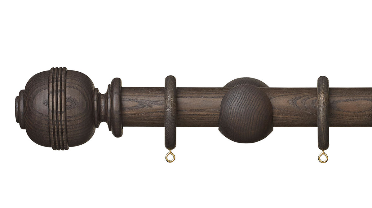 Hallis Hudson Eden Ridged Ball 35mm Wooden Curtain Pole