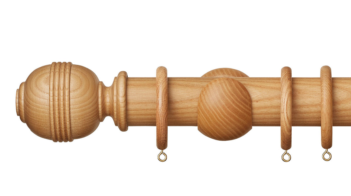 Hallis Hudson Eden Ridged Ball 45mm Wooden Curtain Pole