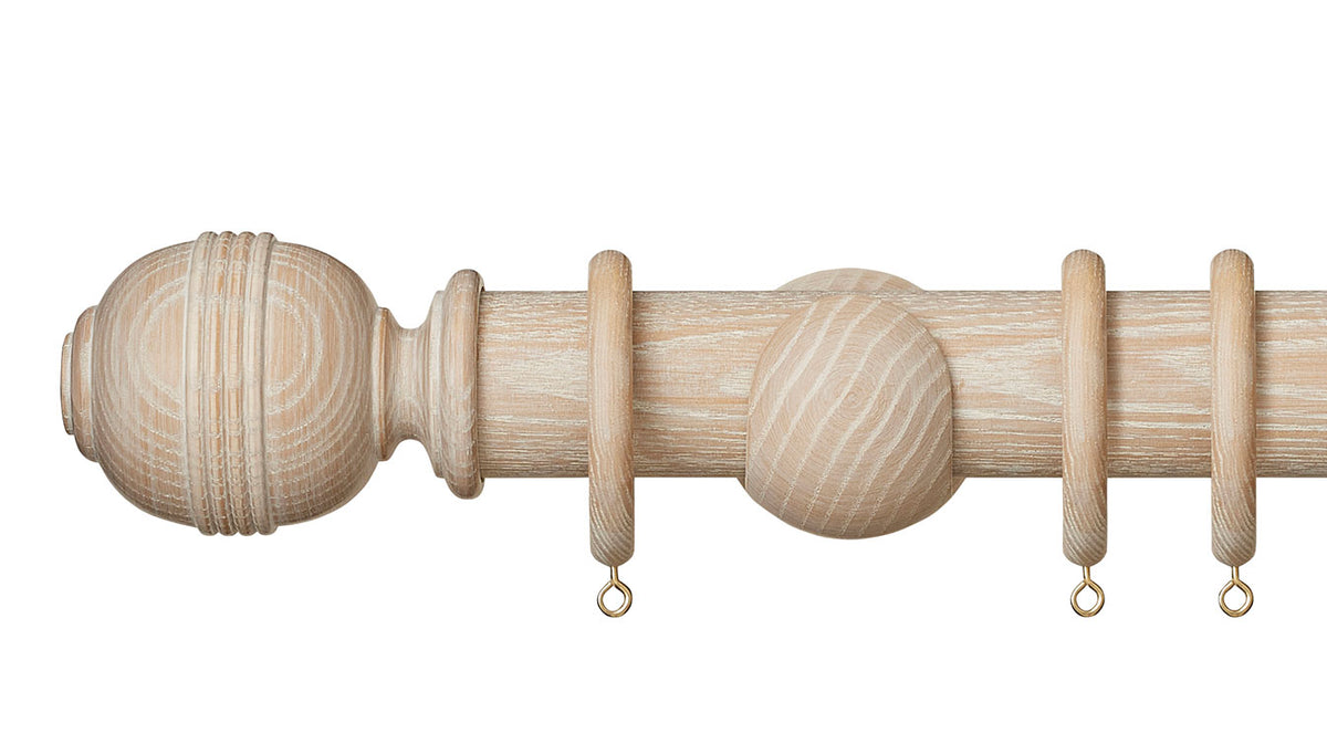 Hallis Hudson Eden Ridged Ball 45mm Wooden Curtain Pole