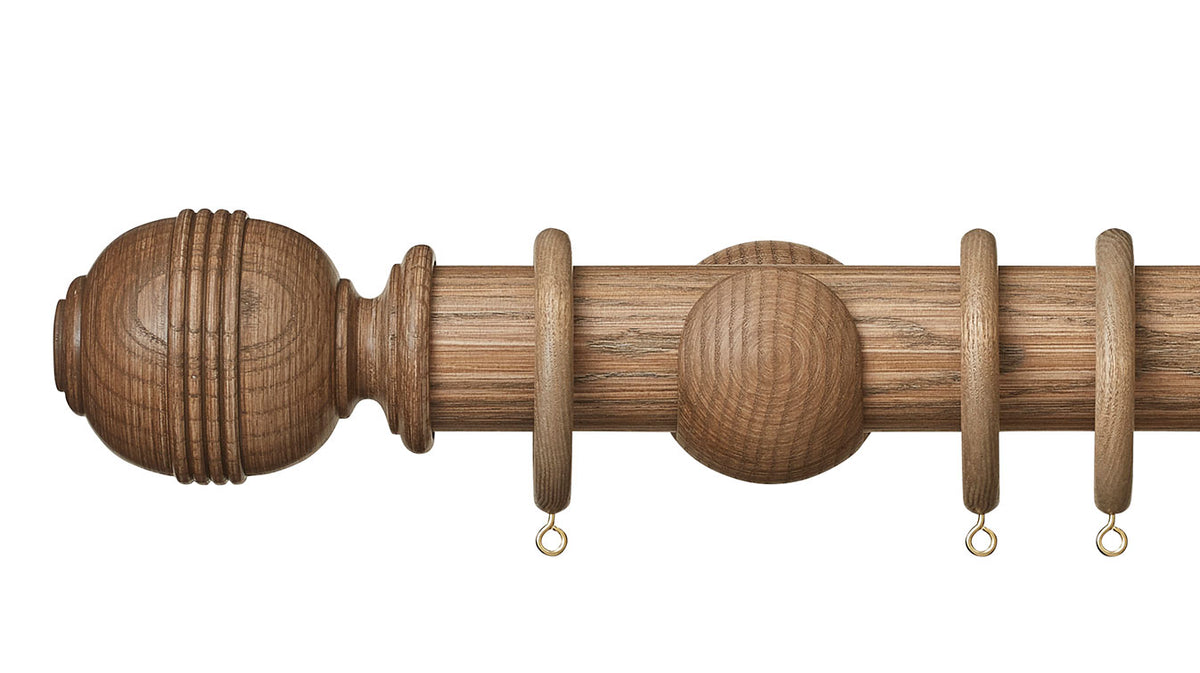 Hallis Hudson Eden Ridged Ball 45mm Wooden Curtain Pole