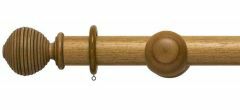 Modern Country Ribbed Ball 55mm Wooden Curtain Pole