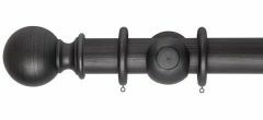 Museum Plain Ball 55mm Satin Pewter wooden curtain pole