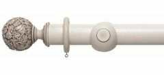 Modern Country Floral Ball 45mm Wooden Curtain Pole