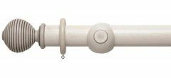 Modern Country Ribbed Ball 45mm Wooden Curtain Pole