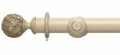 Modern Country Floral Ball 55mm Wooden Curtain Pole