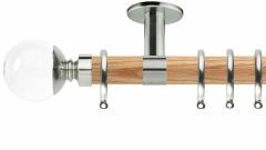 Neo Clear Ball 28mm Wooden Curtain Pole