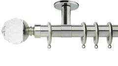 Neo Clear Faceted Ball 28mm Metal Curtain Pole