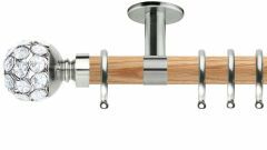 Neo Jewelled Ball 28mm Wooden Curtain Pole