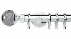 Neo Smoke Grey Faceted Ball 28mm Metal Curtain Pole
