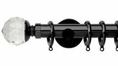 Neo Clear Faceted Ball 35mm Metal Curtain Pole