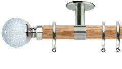 Neo Crackled Glass Ball 35mm Wooden Curtain Pole
