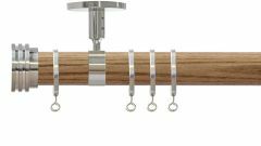 Strand Ribbed End Stopper 35mm Wooden Curtain Pole 