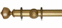 Museum Asher Antique Silver 35mm Wooden Curtain Pole