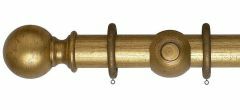 Museum Plain Ball 55mm Satin Pewter wooden curtain pole