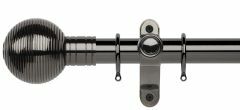 Galleria Metals Ribbed Ball 35mm Metal Curtain Pole