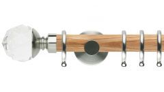 Neo Clear Faceted Ball 28mm Wooden Curtain Pole
