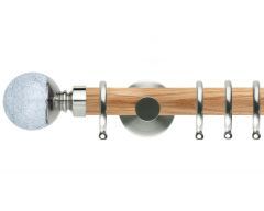 Neo Crackled Glass Ball 28mm Wooden Curtain Pole