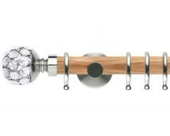 Neo Jewelled Ball 28mm Wooden Curtain Pole