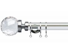 Lunar Faceted Glass 28mm Metal Curtain Pole